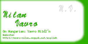 milan vavro business card